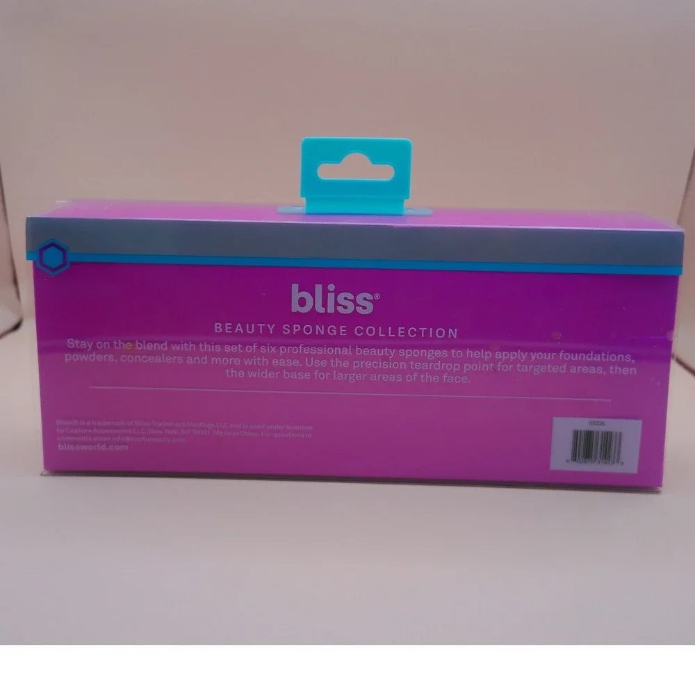 Bliss Beauty Sponge Collection Pack of 5 Makeup Blenders Pink Purple New